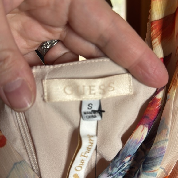 NWT GUESS Gilda Long Floral Sleeveless Maxi Dress Sunset Garden Size Small - Picture 10 of 16